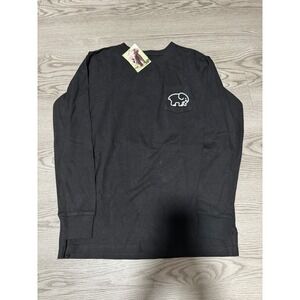 Ivory Ella Womens XS Black Long Sleeve Pocket T-Shirt Christmas Elf Elephant NWT